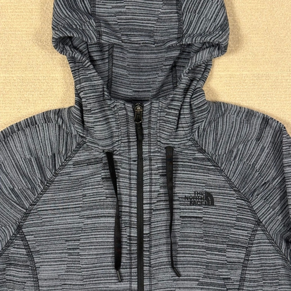 The North Face Mezzaluna Full Zip Hoodie Womens L Grey Space Dye Jacket Outdoor - Picture 2 of 12